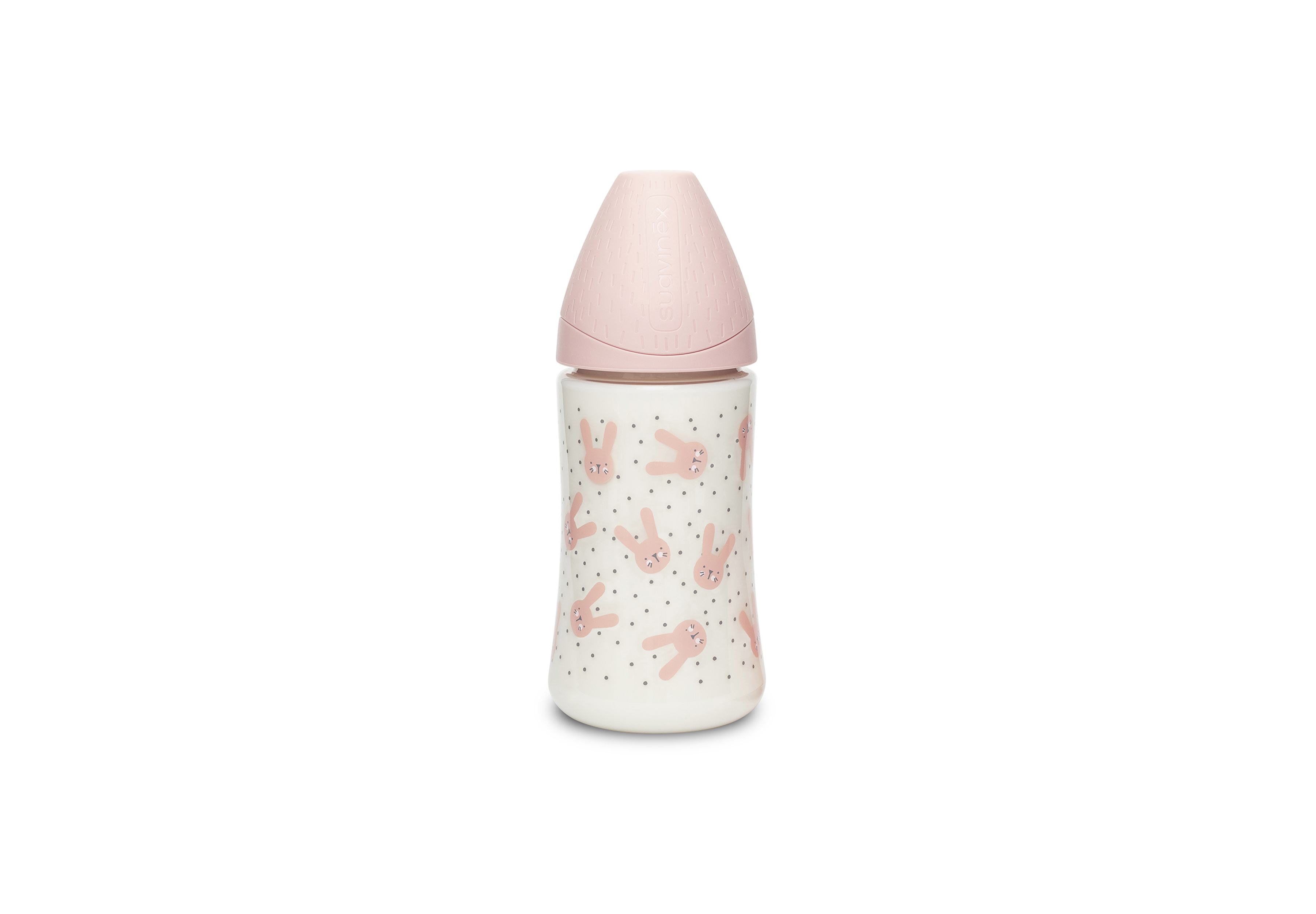 SUAVINEX | Premium láhev 270 ml 3P HYGGE králík - růžová