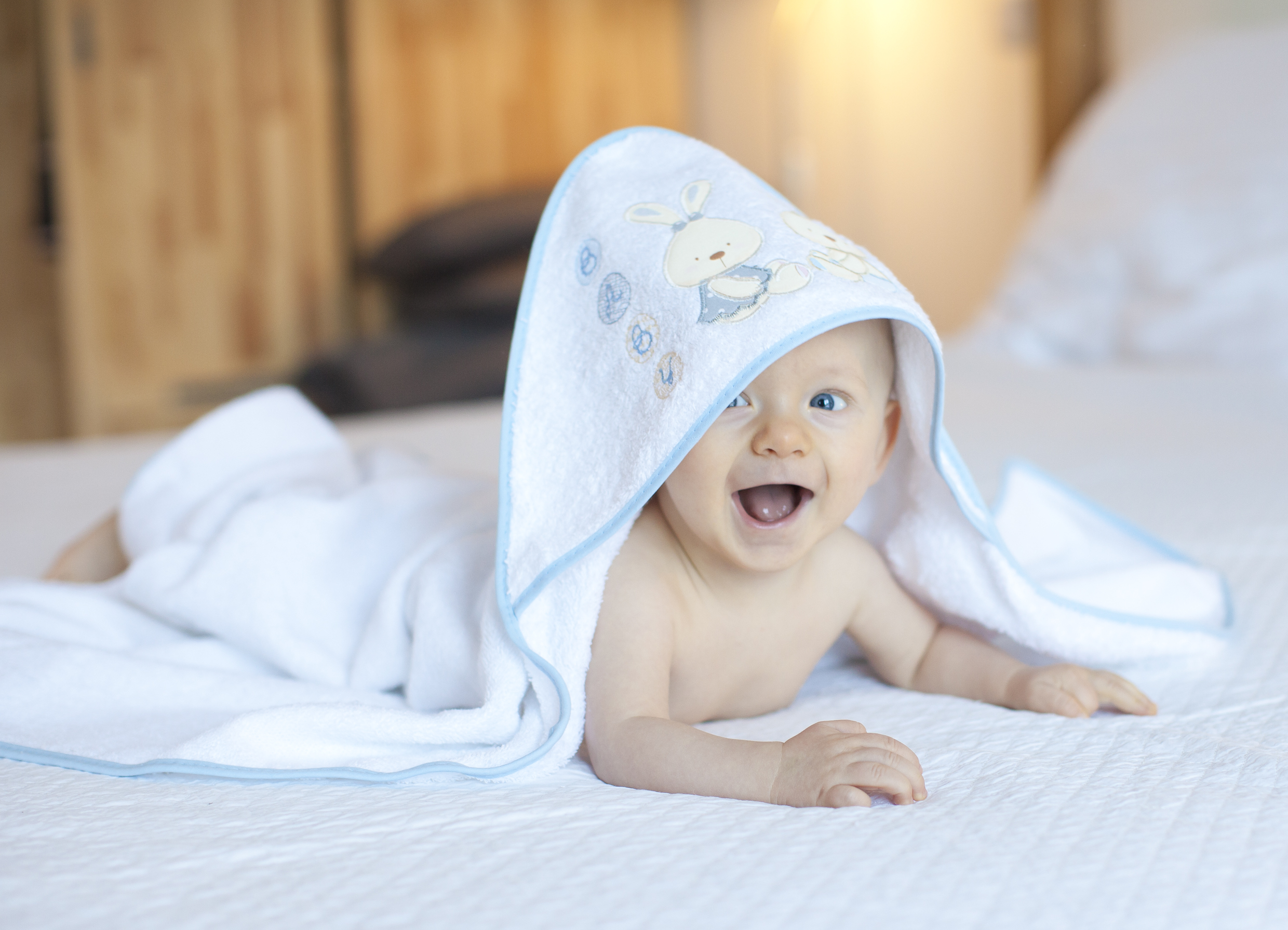 INTERBABY | Osuška froté baby - bílo-modrá