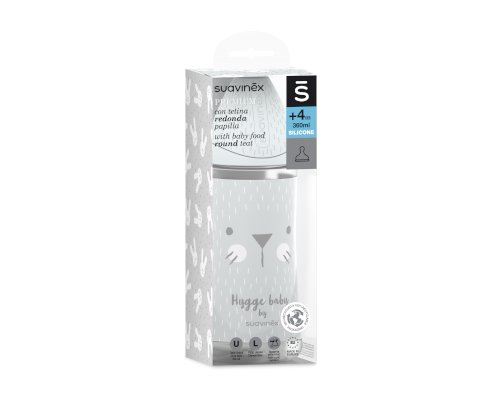SUAVINEX | Premium láhev 360 ml L HYGGE vousky - šedá